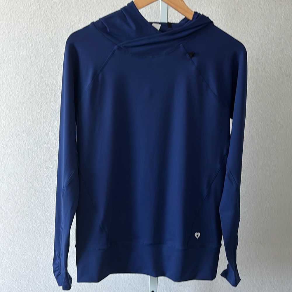 NWT Performance Hoodie S Ruched Sleeve Thumbholes Athleisure Streetwear Casual - Picture 2 of 12